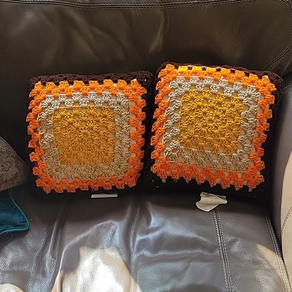 Vintage Crochet throw pillows